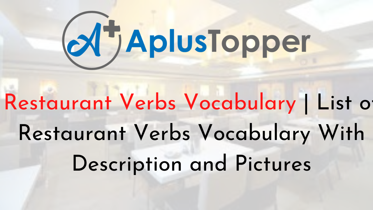 Restaurant Verbs Vocabulary English