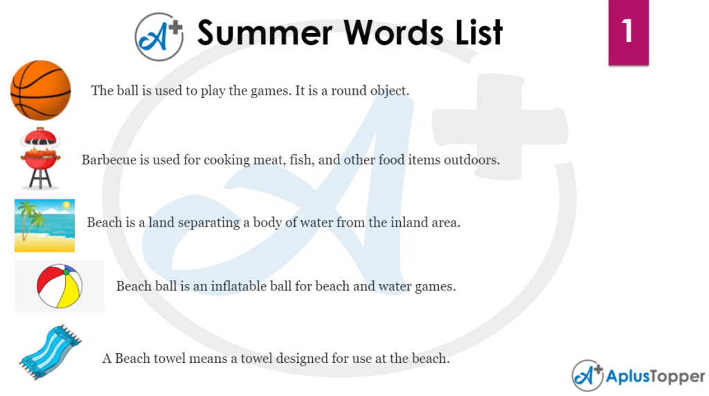 Summer Word List 1