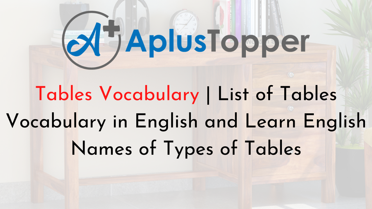 Tables Vocabulary