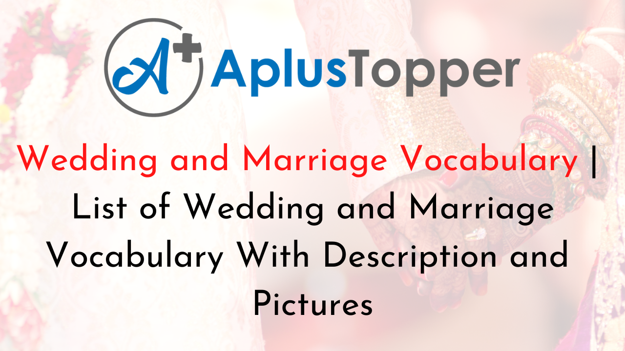 Wedding and Marriage Vocabulary English