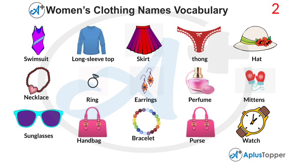 Womens Clothing Names Vocabulary With Images