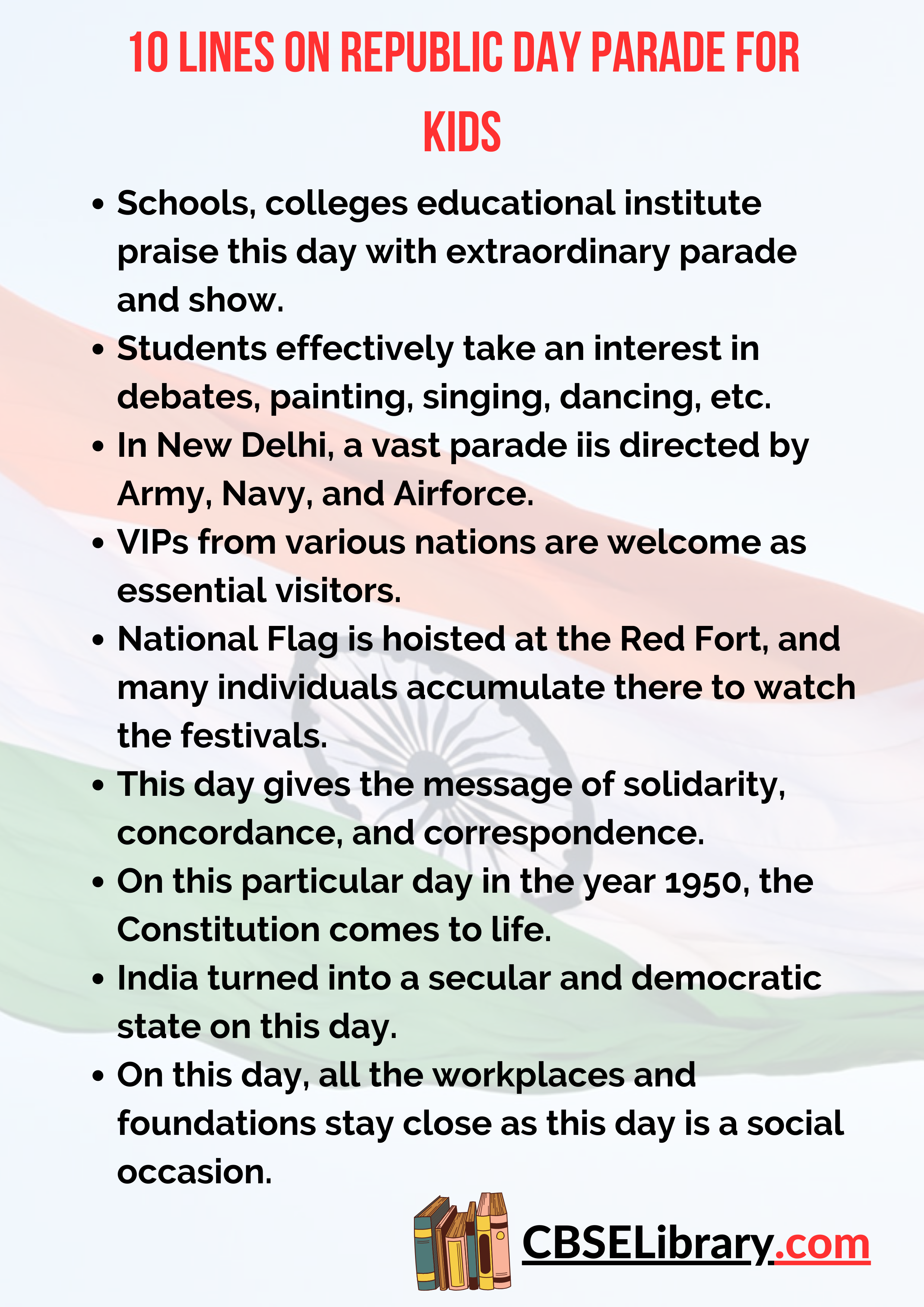 10 Lines on Republic Day Parade for Kids
