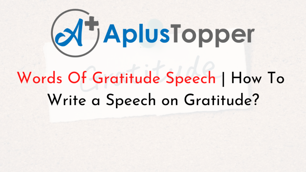 how to write words of gratitude speech