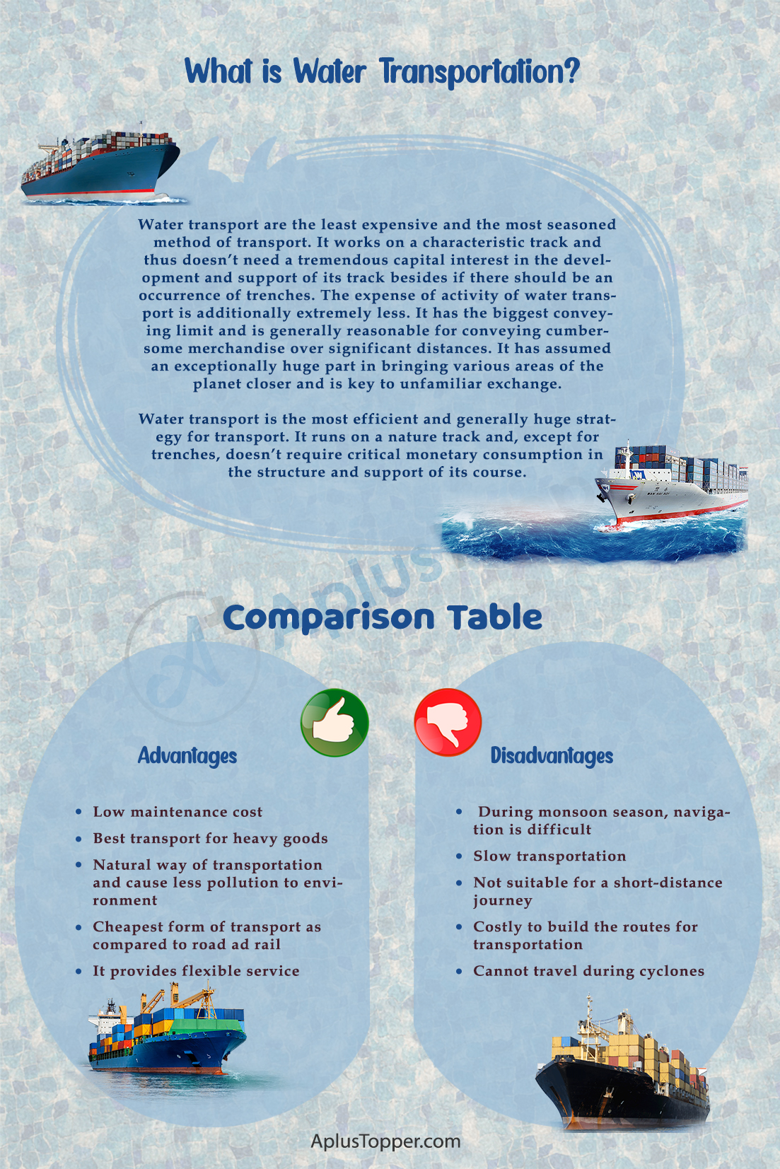 Advantages And Disadvantages of Water Transportation 1