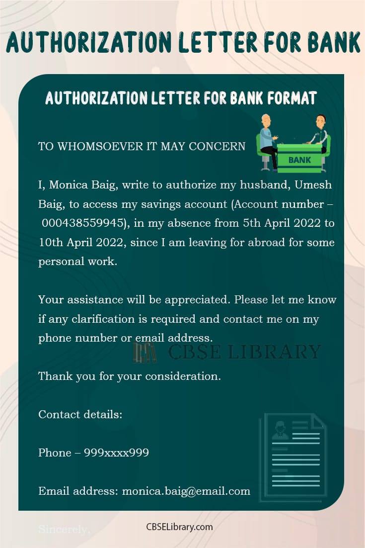Authorization Letter for Bank Format