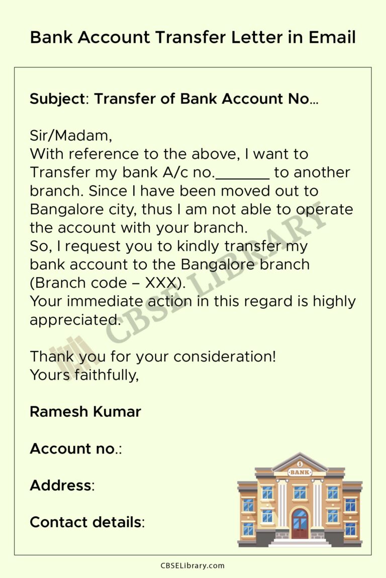 Bank Account Transfer Letter | How to Write Bank Account Transfer ...