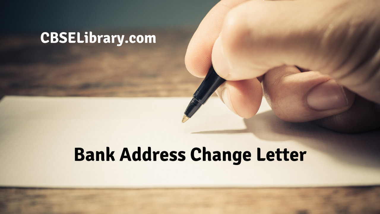 Bank Address Change Letter