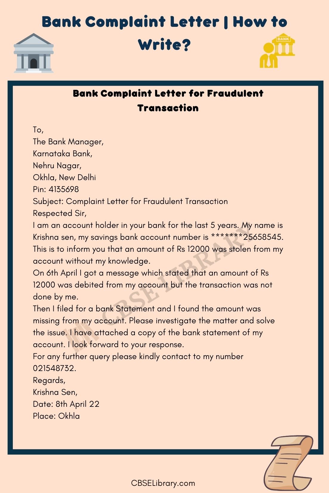 Bank Complaint Letter 2