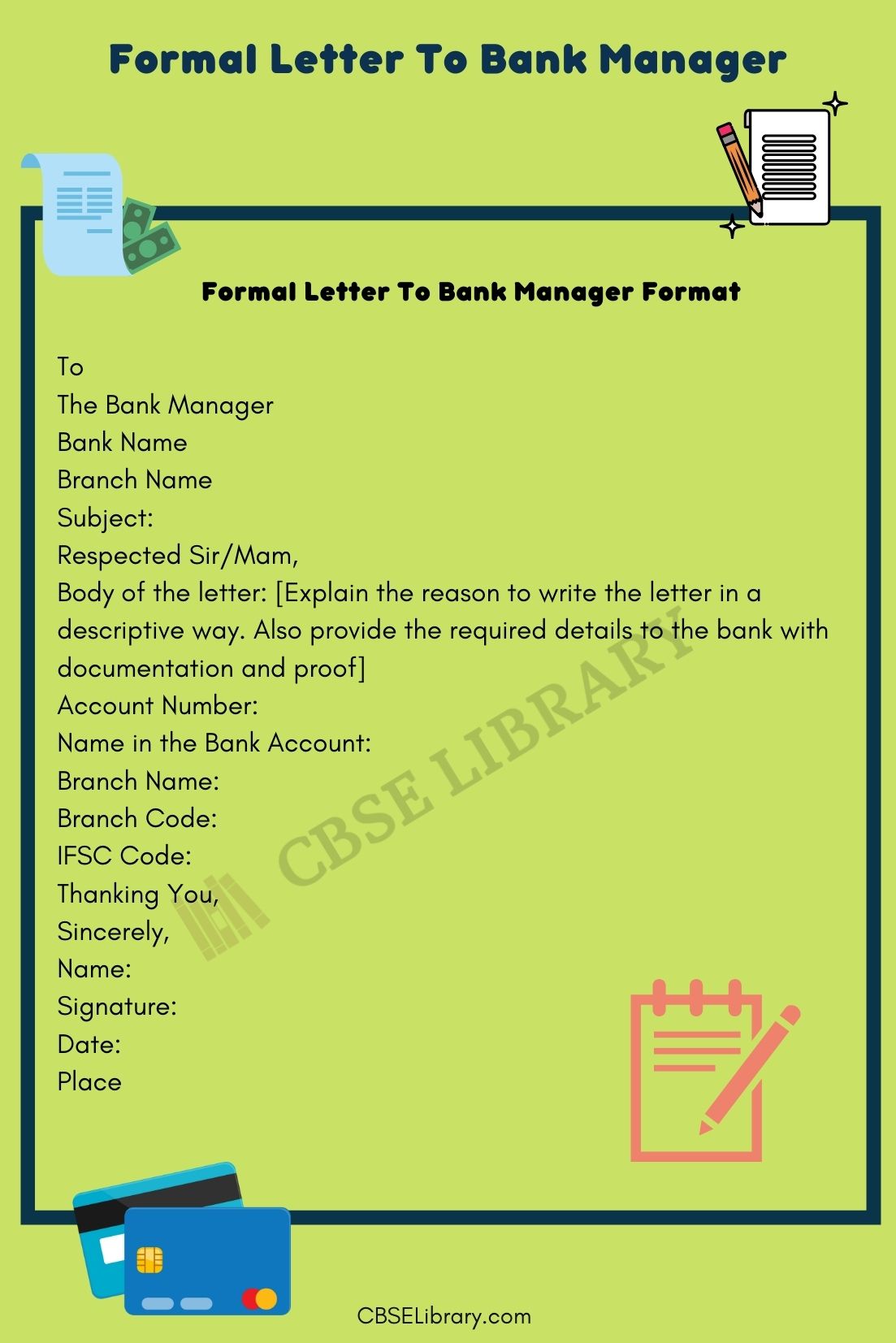 Formal Letter To Bank Manager