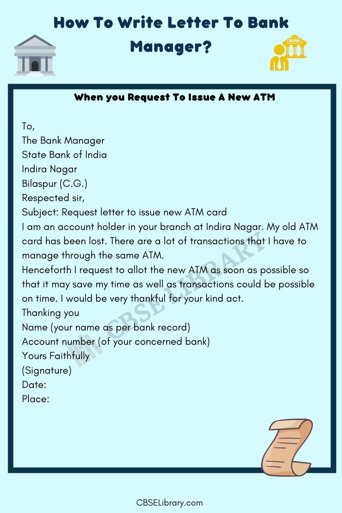 How To Write Letter To Bank Manager for New ATM