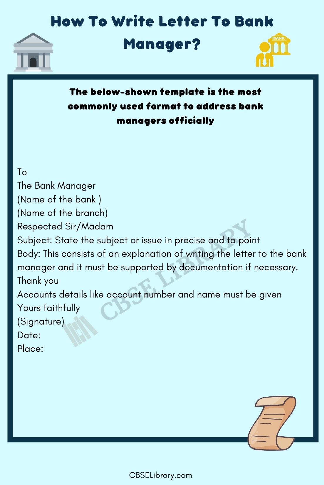 writing an application to bank manager