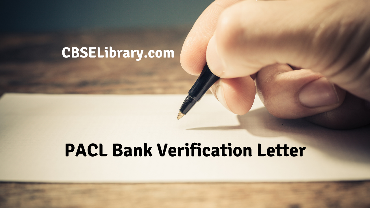 PACL Bank Verification Letter