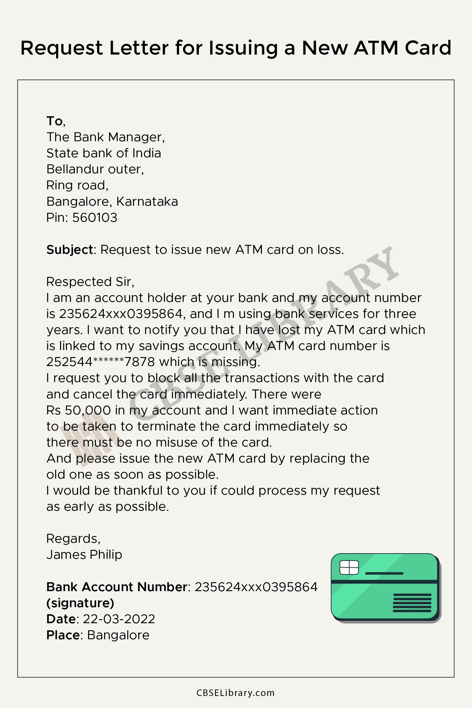 Request Letter to Bank Manager 1