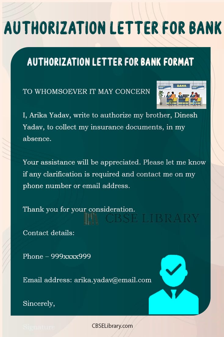 Samples of Authorization Letter for Bank