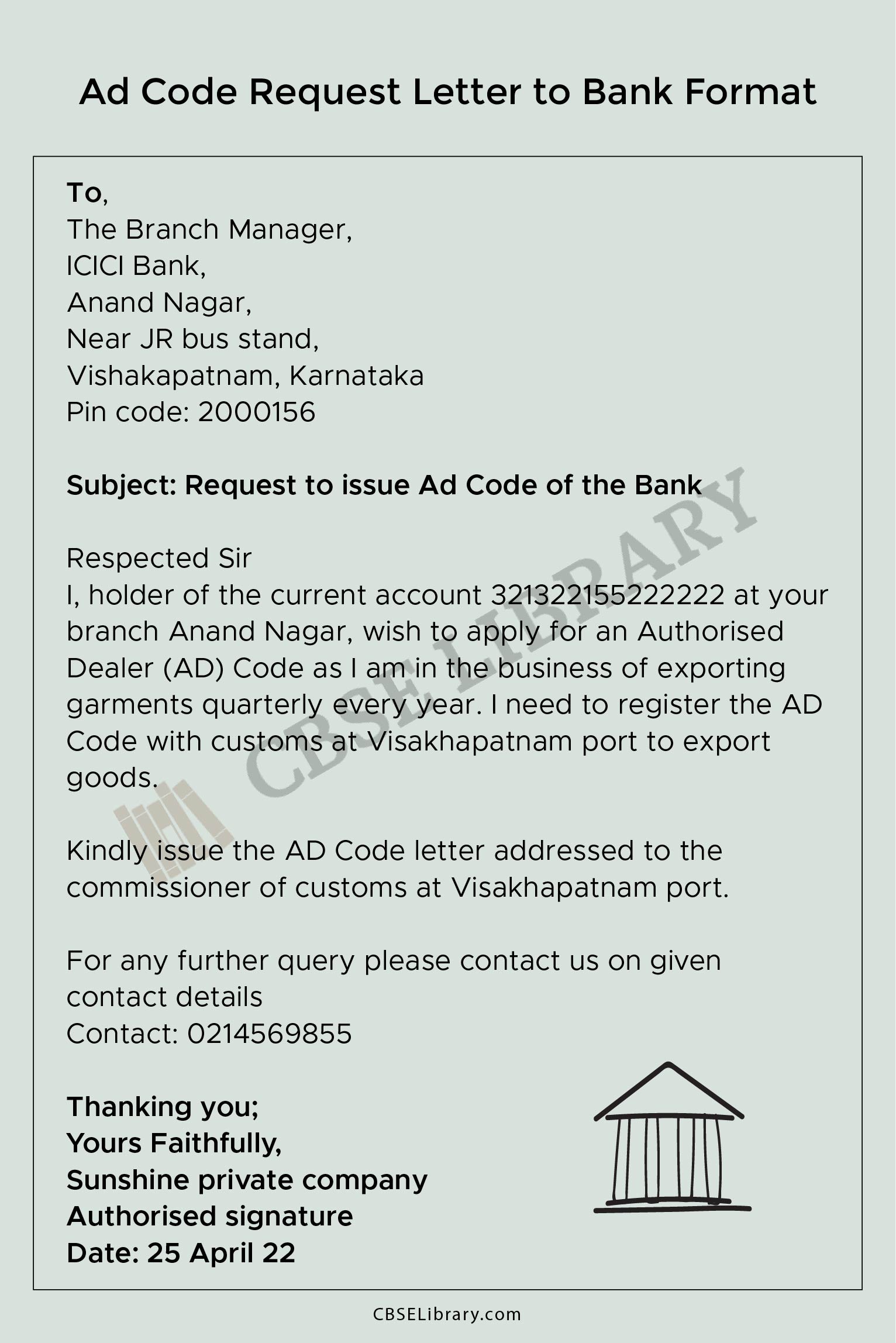 AD Code Request Letter to Bank 2