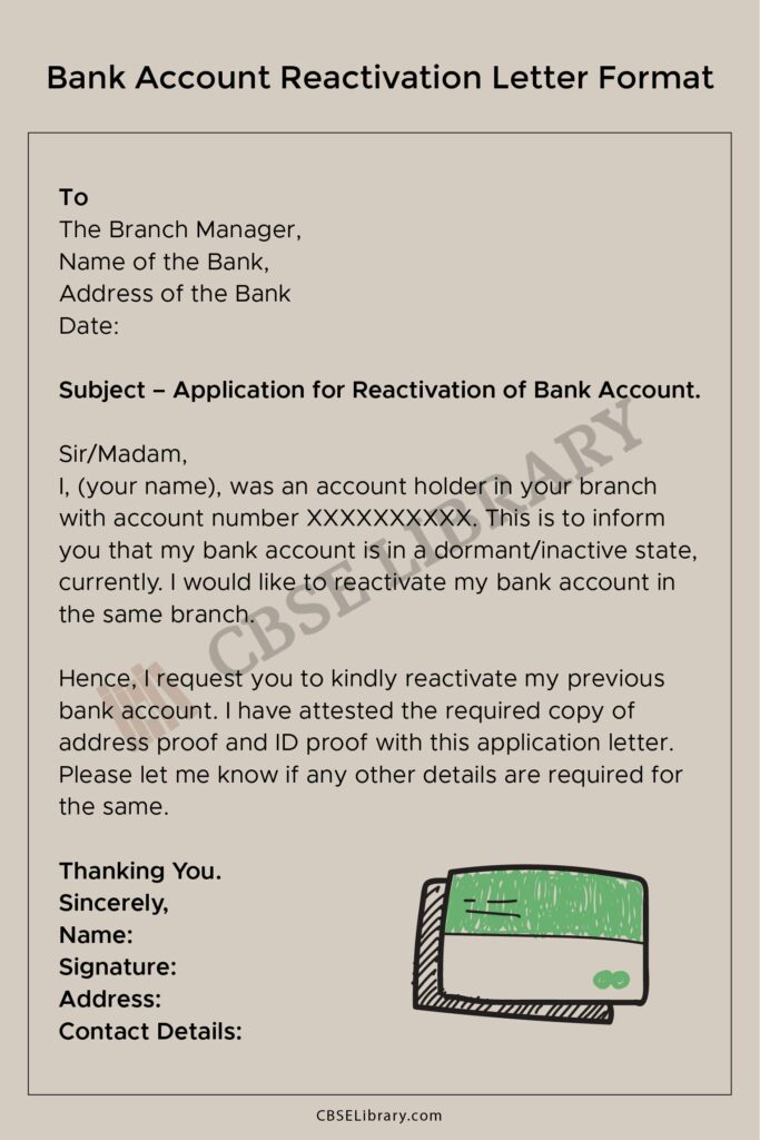 Bank Account Reactivation Letter | How to Write a Letter to a Bank for ...