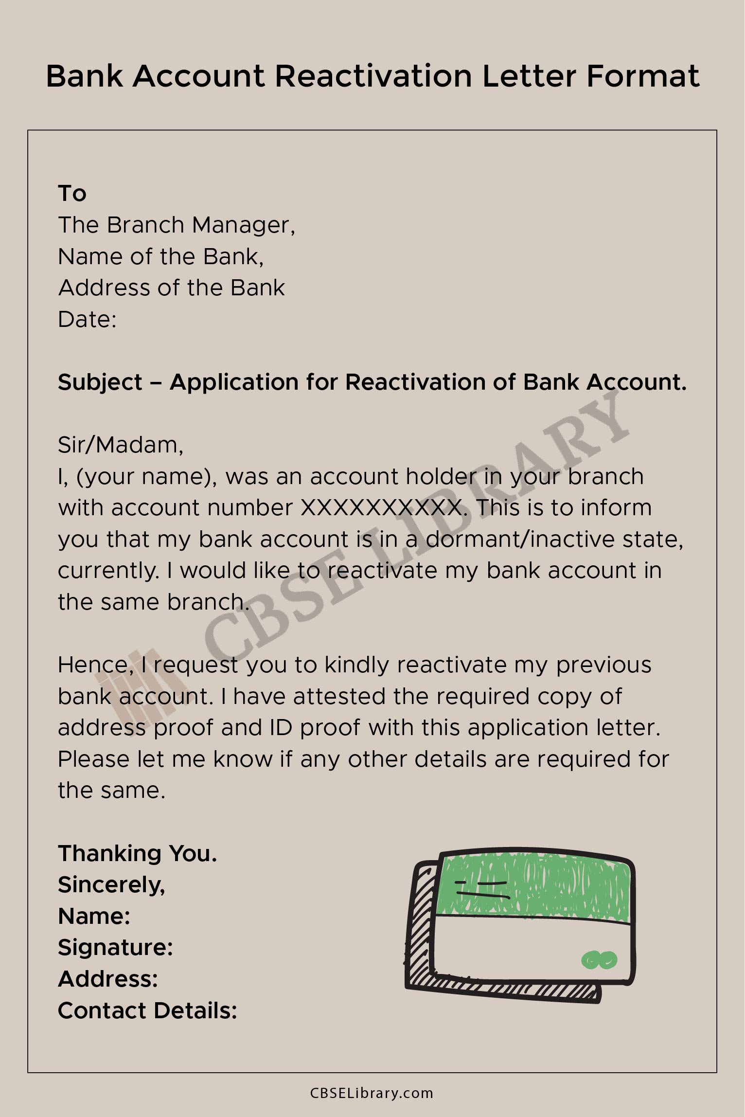 Bank Account Reactivation Letter How To Write A Letter To A Bank For 