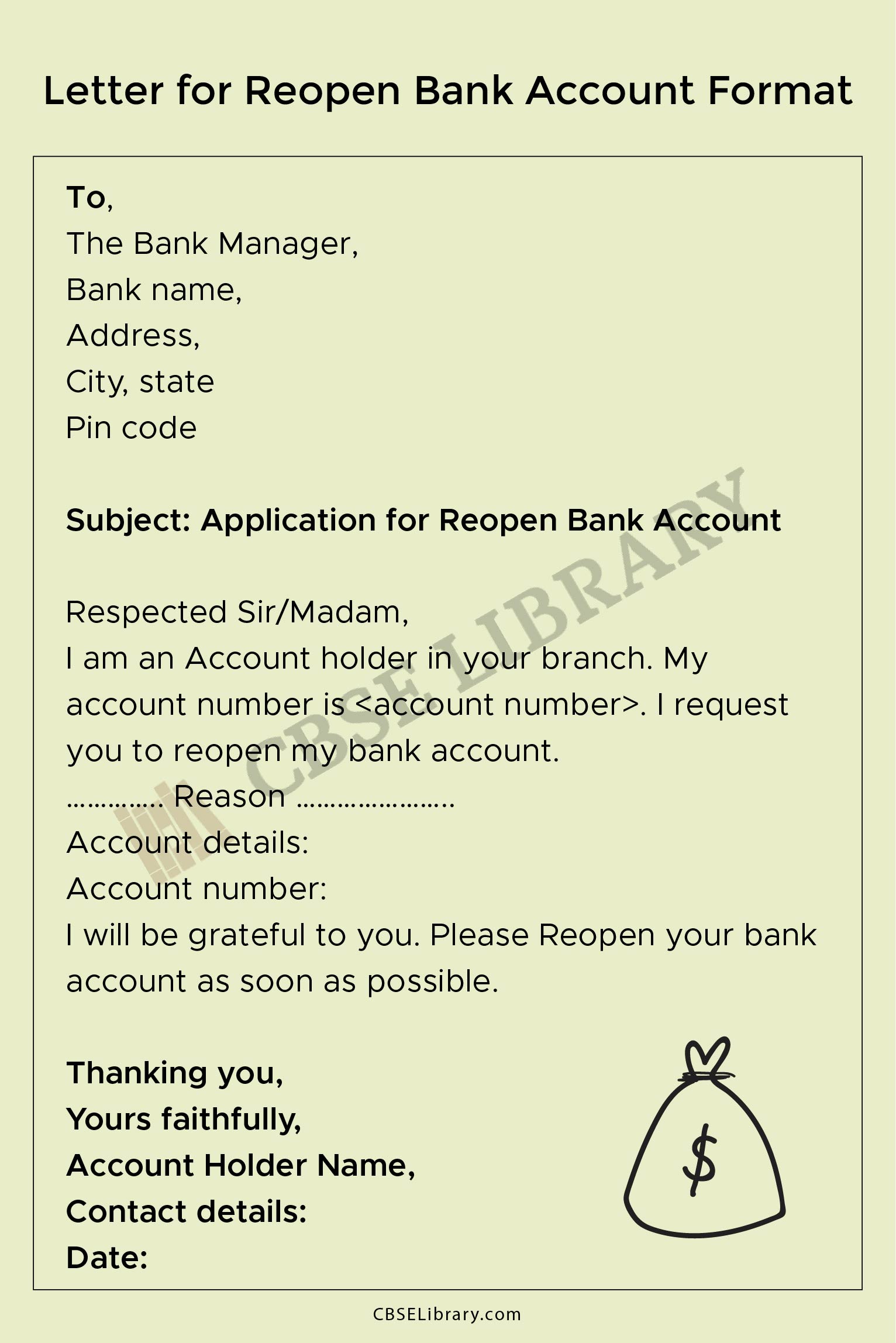 Letter for Reopen Bank Account 1
