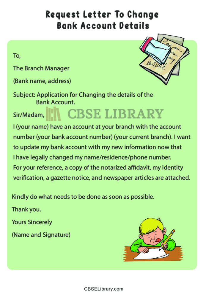 application letter for changing bank account type