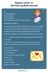 Unfreeze Bank Account Letter | How To Write A Letter To Bank To ...