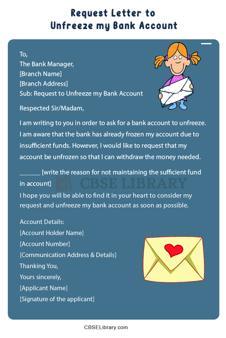 Unfreeze Bank Account Letter