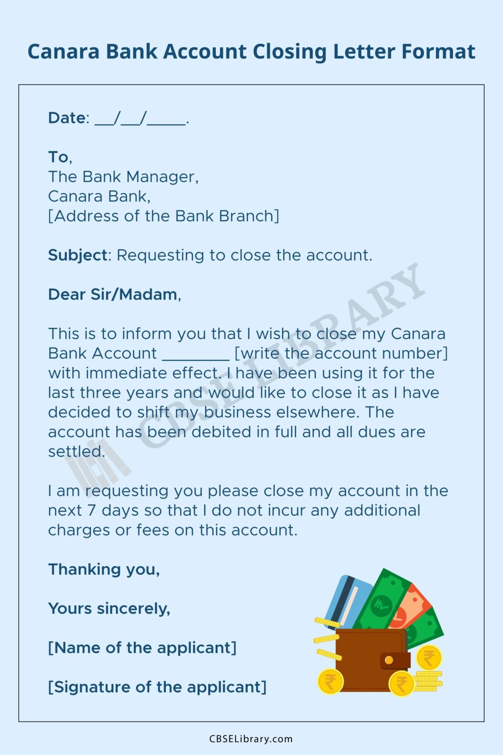 Canara Bank Account Closing Letter How to Write Canara Bank Closing