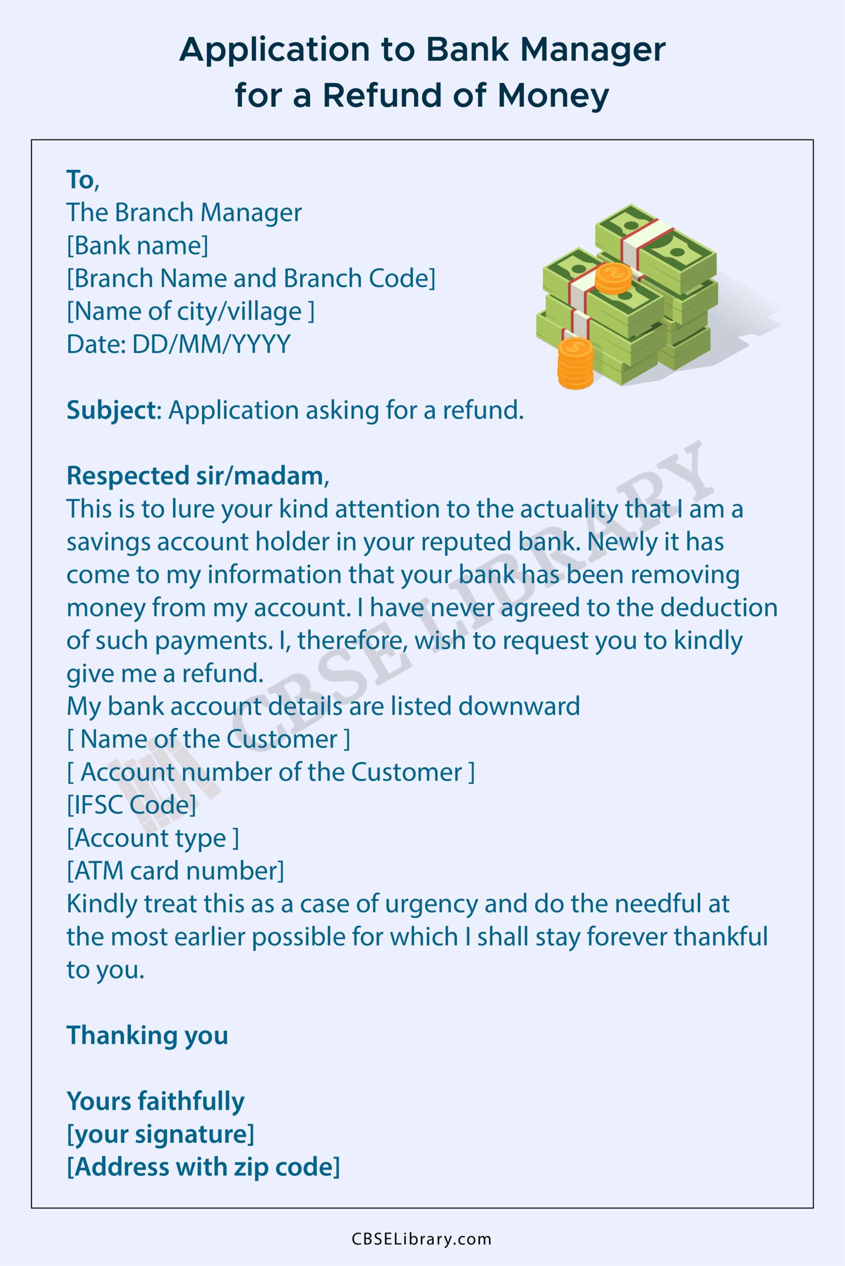 Complaint Letter To Branch Manager for Refund Money 1