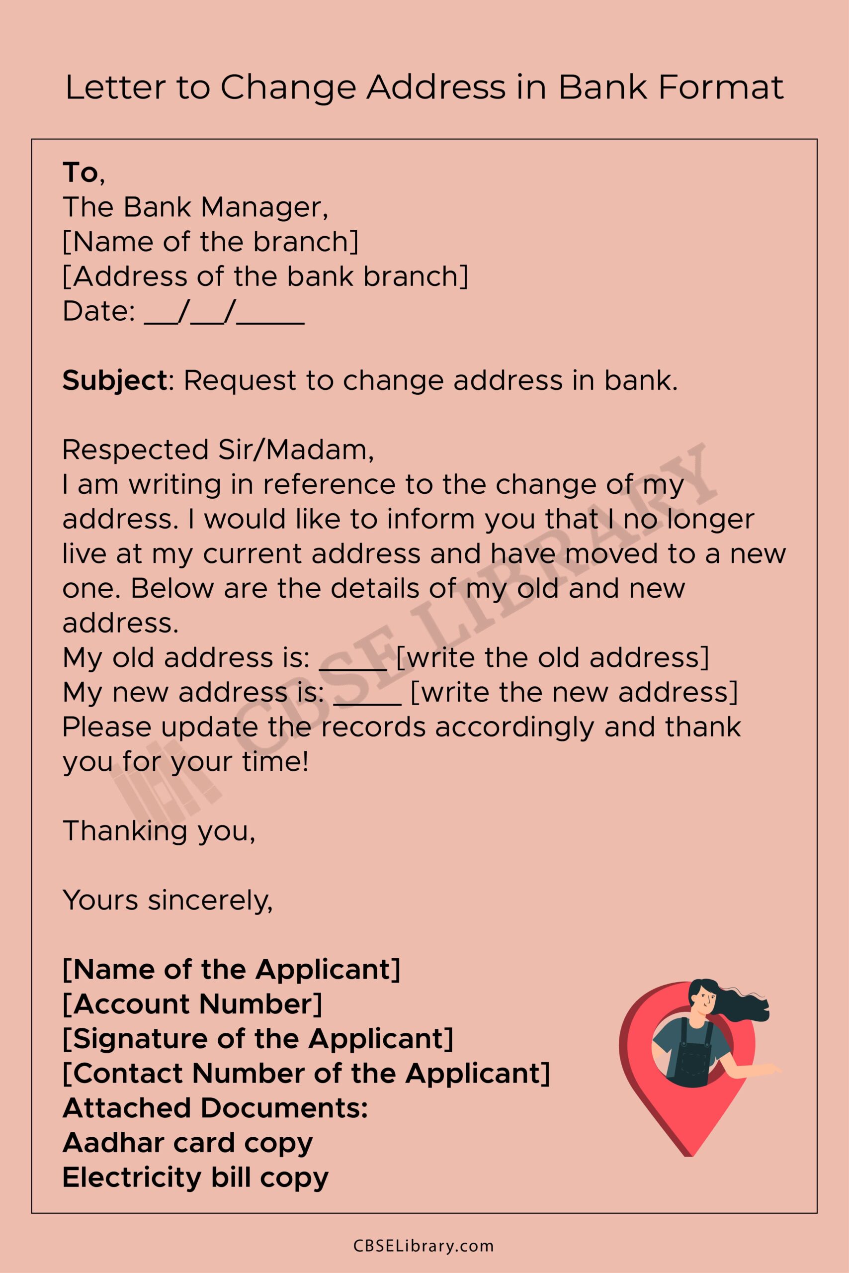 Letter to Change Address in Bank